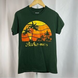 Four Seasons Bahamas Small Palm Trees Vacation Earth Tone Boho Graphic Tee